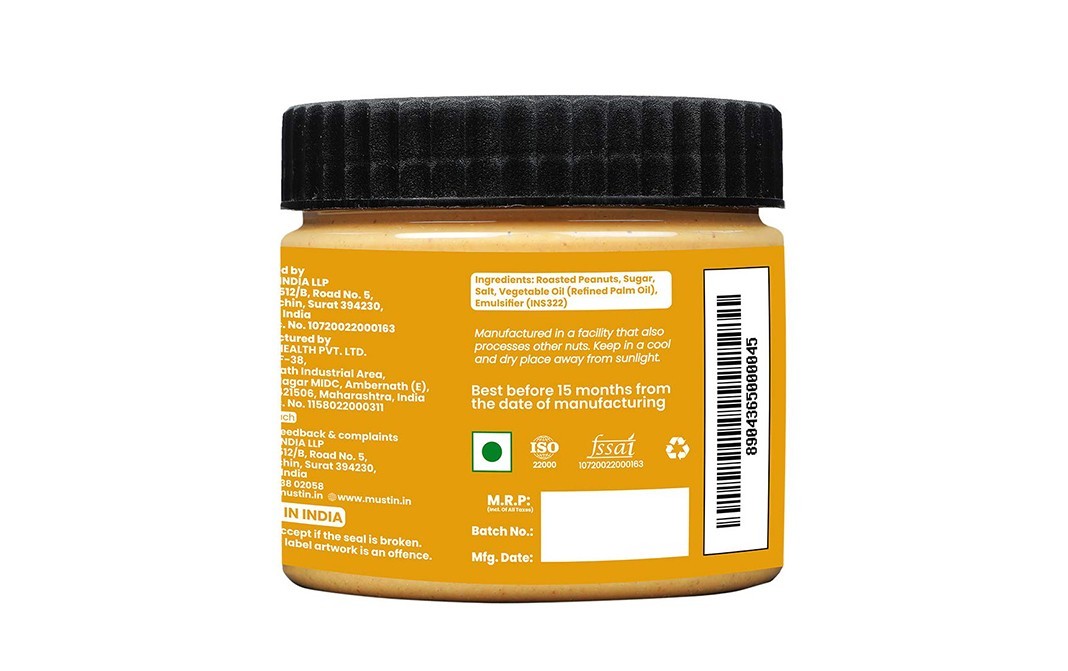 Mustin Classic Peanut Butter Creamy   Plastic Jar  340 grams